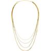 Breil, Collezione Emma, Collana Donna Multifilo in Acciaio IP Gold, con Quattro Catene Snake Quadrate, Chiusura a Gancio, Lunghezza Regolabile fino a 39 cm