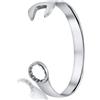 INTERNATIONAL BRANDS EXCESS STOCK TRADING U.K. I BEST U.K Bracciale da uomo in argento con chiave inglese, stile biker vintage, Grande, Acciaio inossidabile, Nessuna pietra preziosa