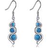 YAFEINI Orecchini Pendenti con Pietre Preziose Orecchini Pendenti in Argento Sterling 925 con Turchese/Pietra di Luna/Agata Muschio per Regalo di Gioielli da Donna (Turchese)