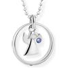 fish Collana In Argento Per Bambini Con Ciondolo Angelo E Cristallo Blu