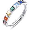 KINGWHYTE Anello Chakra da donna in argento Sterling 925 regolabile per gioielli curativi regali Chakra per madre figlia yoga amante misura 8, argento Sterling