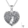 PROESS Collana con urna di coniglio per cenere, in argento sterling 925, con catena di cremazione delle urne di animali, farfalla, coniglio, regalo per donne e uomini, amanti del coniglio, Geeignet,