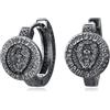 PRAYMOS Orecchini a cerchio unisex, in argento sterling 925, con runa vichinga, dormire, orecchini a cerchio, idea regalo per uomini e donne, m, Argento sterling, Zirconia cubica