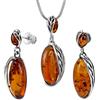 Copal Parure Donna Con Ambra Naturale E Argento Con Collana Regolabile