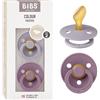 BIBS Colour Anatomical, Set di 2 ciucci, succhietto senza BPA, Tettarella anatomica. Lattice di gomma naturale, Prodotto in Danimarca/UE. Misura 2 (6-18 mesi), Fossil Grey/Mauve