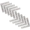 Tiberham - Staffa angolare piatta a forma di L, 80 x 80 mm, in acciaio inox, ad angolo retto, resistente, per mobili, mensole in legno, armadi, tavoli, sedie, 10 pezzi