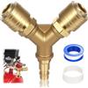 Tiugbjkgk Collettore Aria da 1/4, Raccordi Aria Compressa, Raccordi Compressore Arias a 2 Vie, Collettore in ottone a 2 vie, Attacco rapido con filettatura maschio NW 7,2 da 1/4 a Y manuale