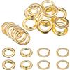 QUARKZMAN 10Set Grommets Eyelets 30mm 1-1/6 Inch Kit Con Rondelle In Ottone Per Tessuto Tendine Teli Cinture In Pelle Scarpe Borsa Fai Da Te, Oro