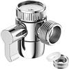 LucyStudio Deviatore per Doccia 3 Vie in Ottone Massiccio - Valvola Deviatrice Cromo Interruttore Separatore Adattatore a T per Lavandino Della Cucina o Del Bagno