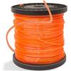 Zeqeey Strimmer Line - Strimmer quadrato, 2,4 mm x 100 m, filo di nylon, per giardino e tagliabordi elettrici, 0,2 cm, arancione J24X
