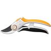 Fiskars Forbici da Potatura Bypass PowerLever per Rami e Ramoscelli Freschi, Lama con Rivestimento Antiaderente, Lame in Acciaio e Manici in Alluminio, Nero/Arancione, Plus, P571, 1057172