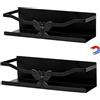 Kaslaider 2 Pezzi Portaspezie Magnetico, Mensola Magnetica Frigo, Scaffale Cucina Magnetico, Acciaio Carbone 5kg Max Carico, 30x10.5x8cm Nero per Organizzazione Cucina