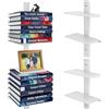 Piashow Set di 2 librerie sospese, invisibili, da parete, a torre di libri, a parete e salvaspazio, per ufficio, cucina, camera da letto (bianco)