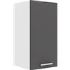 VCM Armadio da cucina, larghezza 30 cm, porta in legno, pensile da cucina, mobili da cucina, colore: bianco/antracite