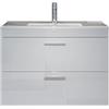 trendteam smart living - Devon - Mobile sottolavabo con lavabo in ceramica - Bianco/Bianco lucido - Appeso - 81 x 59 x 47 cm - Armadietto lavabo con 2 cassetti