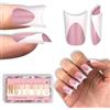 NOVO OVO Duck Nails Short extra spessi con Moon Curve Milk White French Tips Berry Pink Copertura completa per acrilico press-on, Flare Wide French Soft Gel finto 15 misure, 240 pezzi