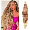 Seimainurs T30/613 - Capelli lunghi e ricci all'uncinetto, per trecce bohémien, onde oceaniche, per donne nere (T30/613, 61 cm, confezione da 2)