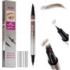 W3W 4D matita sopracciglia make up, penna sopracciglia effetto pelo,matita sopracciglia microblading,waterproof eyebrow pencil,4D Quadrato angolato + Ultra-Fine,04 Black(Nero)