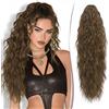 RUWISS Coda Capelli Extension con Pinza - Coda Finta Capelli Ricci Ondulati 76 cm Extension Capelli Coda Lunga Sintetici Coda di Cavallo per Donne, Marrone Muschio