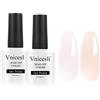 Vnicesli Smalto Semipermanente Kit Unghie, Rosa Nudo Trasparente Soak off UV LED Smalti per Unghie Manicure Francese Gel 10mlx2