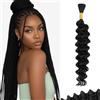 MY-LADY Extension Capelli per Treccine Africane, Deep Wave Treccia Capelli Extension Umani No Weft, Braiding Extension Per Trecce Africane Boho Braids Nero Naturale 18 Pollici 1 Bundle 50g