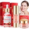 SHOWHEEL 3 Pezzi Crema Viso Sangue di Drago, Crema Viso Anti Rughe+ Siero Antirughe al Sangue di Drago+ crema Idratante viso, Retinolo Dragons Blood Cream, Antirughe, Illumina Il Tono Della Pelle