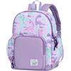 VASCHY Zainetto Asilo Bambina Dinosauro Viola 7L, Zaino Piccolo Impermeabile con Pettorina per 2-4 Anni