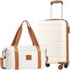 COOLIFE Ryanair Trolley Bagaglio a Mano 55×35×20 e Borsone da Viaggio 20L(40x25x20cm) Set di Valigie, Valigia Bagaglio a Mano, Chiusura a Combinazione Laterale con TSA