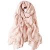 STORY OF SHANGHAI Sciarpa di 100% Seta da Donna Foulard Chiffon con Fantasie Orientale Semi-Trasparente 175 * 110CM Rosa