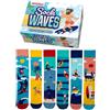 United Oddsocks Sock Waves, 6 calzini colorati a tema ispirati al surf per giornate in spiaggia, vacanze, vibrazioni estive e regalo divertente per lui