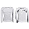 Inception Pro Infinite Maglia Felpa Coppia fidanzati - His Queen - The King - Femmina - Donna - Maschio - Uomo - Grigio - Idea Regalo Originale - The King S