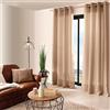 ED Enjoy Home Tenda Decorativa con Occhielli argentati, 140 x 240 cm, Beige Naturale, 100% Poliestere, Satinato, Collezione Basic