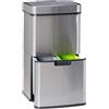 Relaxdays Pattumiera differenziata sensore 60 L 3 scomparti, estraibile, acciaio inox HLP: 74,5 x 42 x 31, 5 cm argento