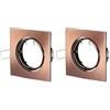 V-TAC Portafaretto LED da Incasso Quadrato GU10 e GU5.3 (MR16) Colore Bronzo Orientabile (Confezione da 2)