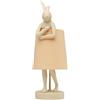 Kare Design lampada da tavolo Animal Rabbit, bianco/pesca, 50 cm motivo coniglio, stile pop art, per decorazione, comodino, scrivania, luce indiretta, plafone di lino, lampadina non inclusa