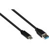 Good Connections Cavo USB 3.2 Gen.2-10 GBit/s / 3 A - Maschio A a USB-C™ Maschio - Conduttore di rame di alta qualità - Nero - 0,5 m / 50 cm