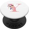 Merchica Fiore rosa Monogramma Lettera Y iniziale Nome bianco PopSockets Supporto e Impugnatura per Smartphone e Tablet