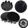 GUOSIYAO Coprimozzo Coprimozzi Diametro Esterno 56 mm Coprimozzo Ruota Auto ABS Tappi Di Cerchioni Per Cerchioni Copricerchi Universali Auto Accessori 4 Pezzi (Nero)