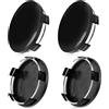 GUOSIYAO Coprimozzo Coprimozzi Diametro Esterno Coprimozzo Ruota Auto ABS Tappi Di Cerchioni Per Cerchioni Copricerchi Universali Auto Accessori 4 Pezzi (Nero, 60mm)