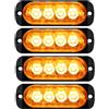 YOJZMA 4Pcs Luce stroboscopica emergenza, 4 LED Ambra Luce lampeggiante | Montaggio a Superficie Luci segnalazione emergenza, 9 modalità, 12V-24V, per Veicoli Costruzione, Camion, Fuoristrada