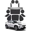 SHAOHAO Tappetini Compatibile con Toyota Yaris Cross SUV 2021-2025 Anti-polvere antiscivolo Supporto tazza interno Tappetini Antiscivolo AntiGraffio in Gomma toyota yaris accessori nero