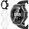 iVoler 3 Pezzi Cover con Vetro Temperato per Amazfit T-Rex 3 PRO 44mm, Copertura Completa Pellicola Protettiva Custodia Antiurto, Sottile Anti-Graffio Rigida Bumper Case, 2 Trasparente + 1 Nero