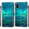 KENHONER Custodia per Oppo A53/A53s, Artico | Portafoglio Pelle PU, Magnetica, Resistente Agli Urti, Scomparto Carte Credito, Pieghevole, Flip Libro, Motivo