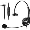 Callez Cuffie Telefono Fisso Cordless Dect con Microfono a Cancellazione del Rumore, Cuffia 2,5 mm Mono, Auricolare Call Center per Cisco SPA 504G Gigaset C530A CL660 Yealink W52P