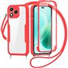 FERLAN Cover per Honor 400 Lite con Cordino, 360 Gradi Antiurto Custodia con Protezione Schermo Integrata Trasparente Rugged TPU Bumper Doppia Protettiva Cover per Honor 400 Lite -Rosso