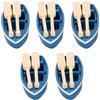 SquarezhenBo 5 set blu legno barca a vela in miniatura barca a pagaia figura modello mare spiaggia decorazione figura ornamento per muschio piante grasse terrario casa delle bambole fata giardino