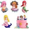 Tashce 4 mini statuette a forma di sirena per torte, acquario e giardino | Statuette decorative in miniatura, impermeabili, adatte per feste a tema, decorazione per la casa e come bomboniera
