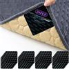 MCTNCT 24 Pezzi Antiscivolo per Tappeti - 10x10cm Adesivi Ferma Tappeto Doppio Lato Riutilizzabili e Lavabili, Nero Sottotappeto Antiscivolo per Pavimenti in Piastrelle, Legno, Vinile - Blocca Tappeto Angoli