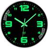 ACCSHINE Orologio da parete luminoso, senza ticchettio, silenzioso, 25 cm, al quarzo, moderno, grande batteria, facile da leggere per camere, casa, cucina, camera da letto, ufficio, scuola (orologio