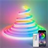Heromind Striscia LED al Neon da 10 m, Striscia Luminosa con Telecomando e Controllo Tramite app, Lampada a Corda al Neon con Sincronizzazione Musicale RGB LED per Camera da Letto, Soggiorno